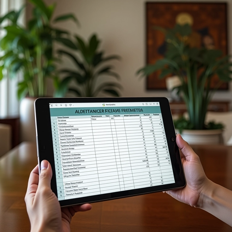 Tablet mostrando planilha de consulta da Dívida Ativa Estadual e Municipal.