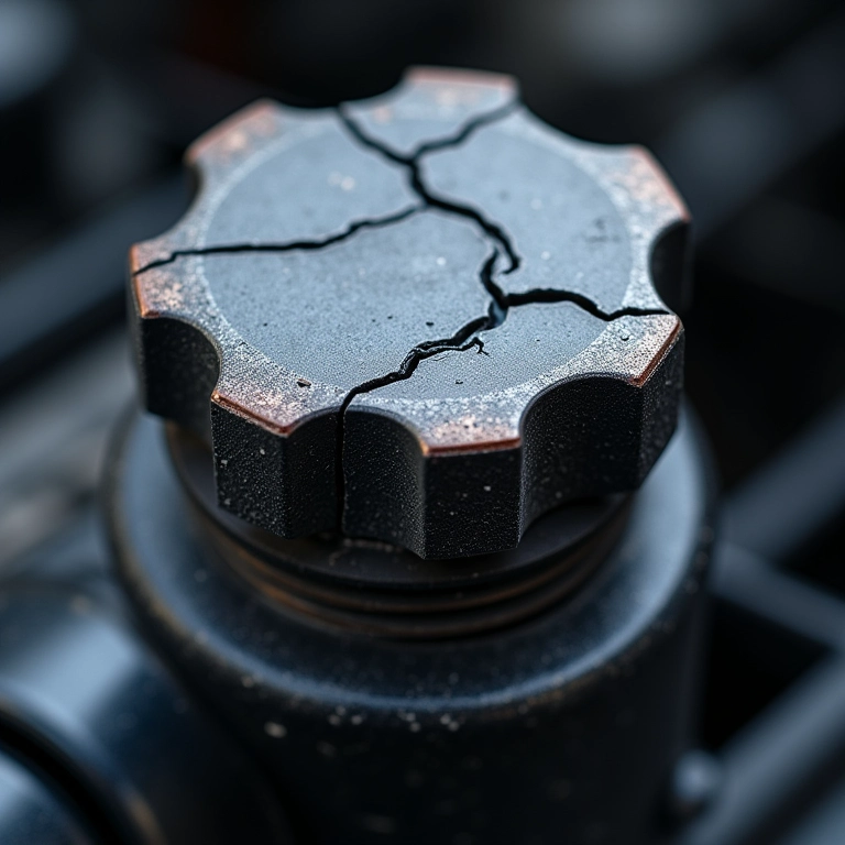 Tampa do reservatório de água do radiador rachada