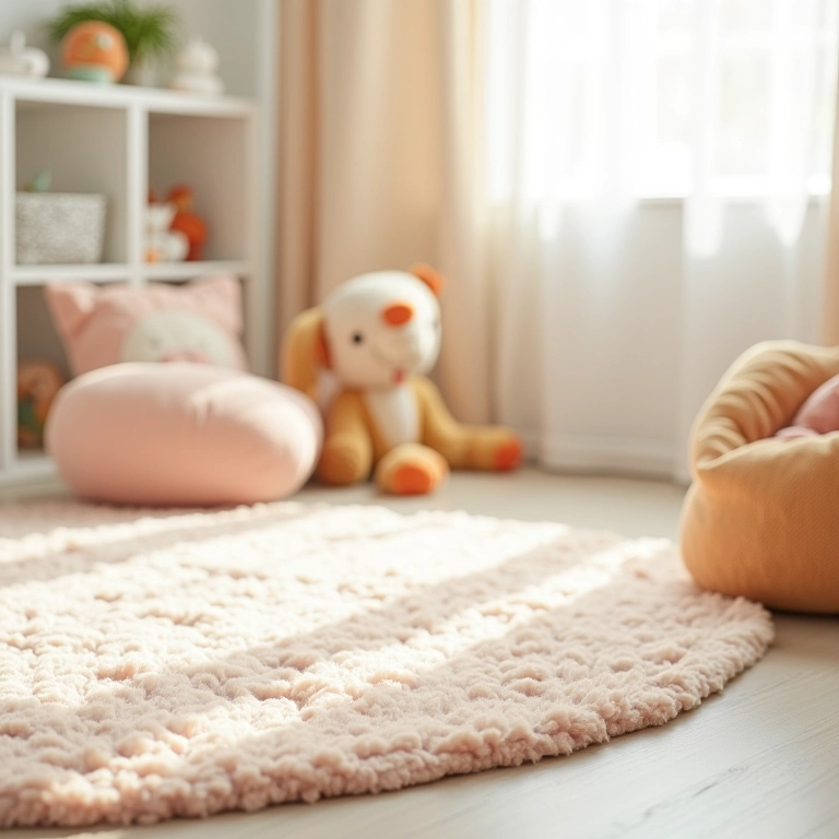 Tapetes macios no quarto do bebê, conforto e segurança.