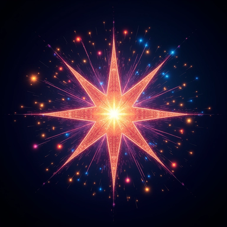 Técnica Starbursting visualizada como uma estrela com perguntas.