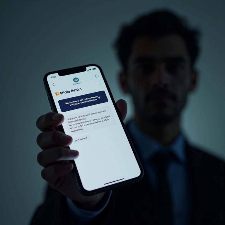 Tela de smartphone mostrando mensagem falsa com pedido de CPF.