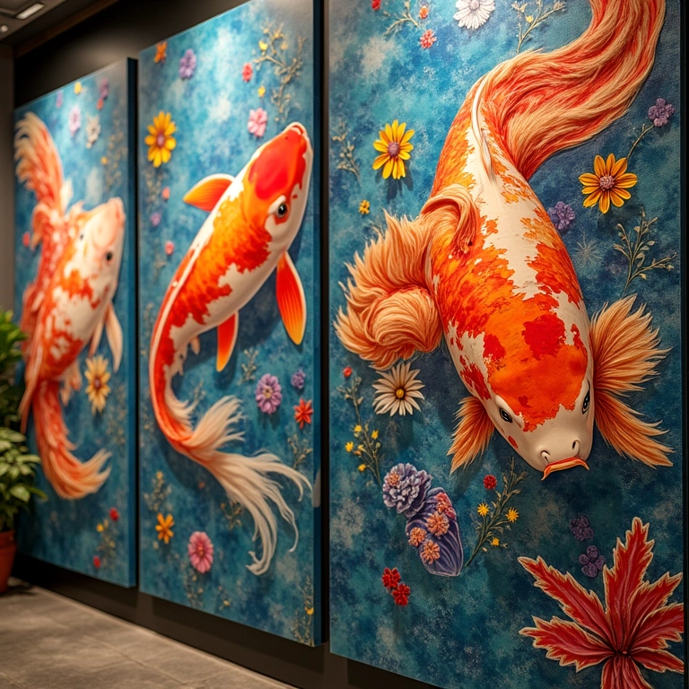 Temakeria com painéis decorativos de temática japonesa.