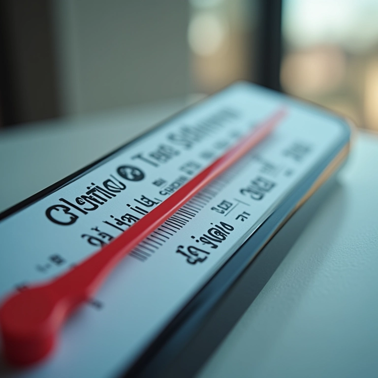 Termômetro mostrando um número de score de crédito.