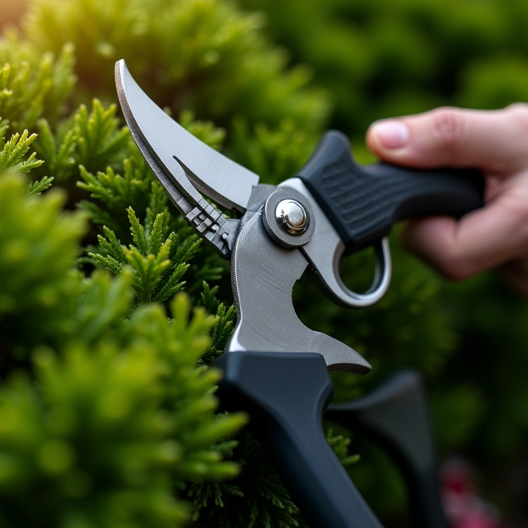 Tesouras de poda Tramontina em uso na topiaria.