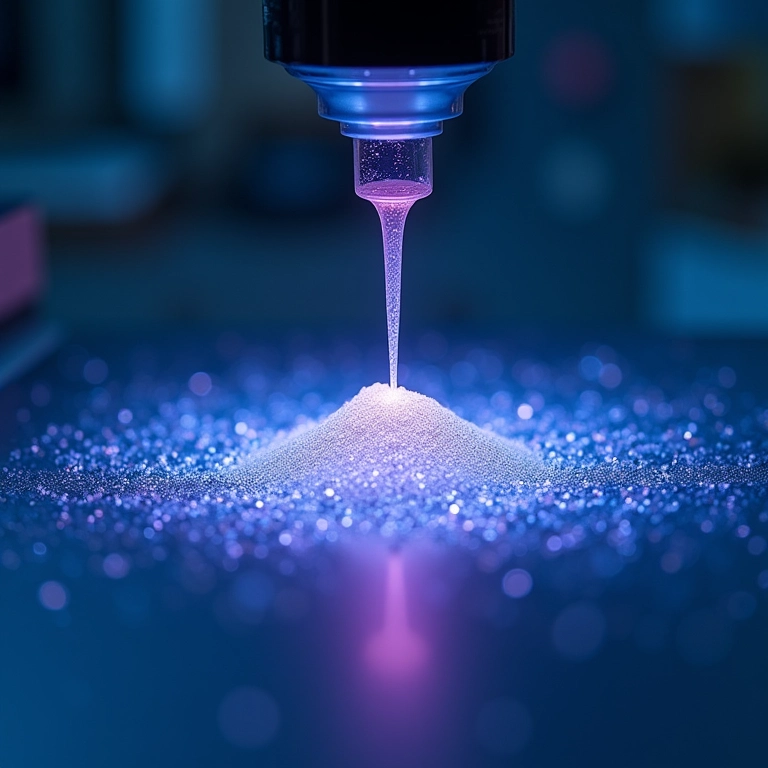 Teste de dispersão de luz em materiais nanotecnológicos.