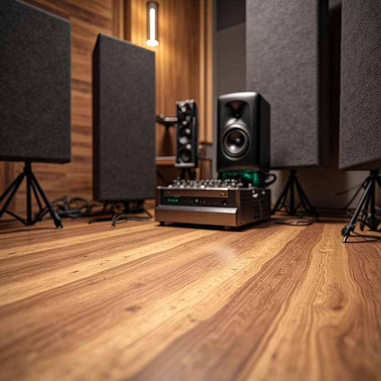 Teste de isolamento acústico em piso laminado para reduzir o barulho.