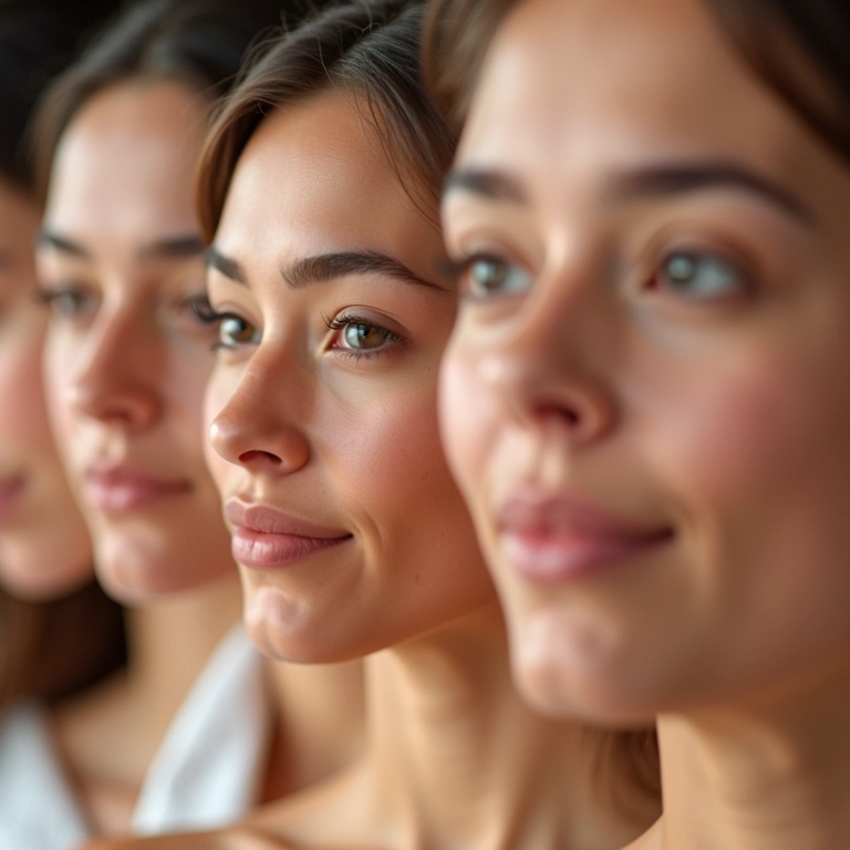 Tipos de pele diferentes.