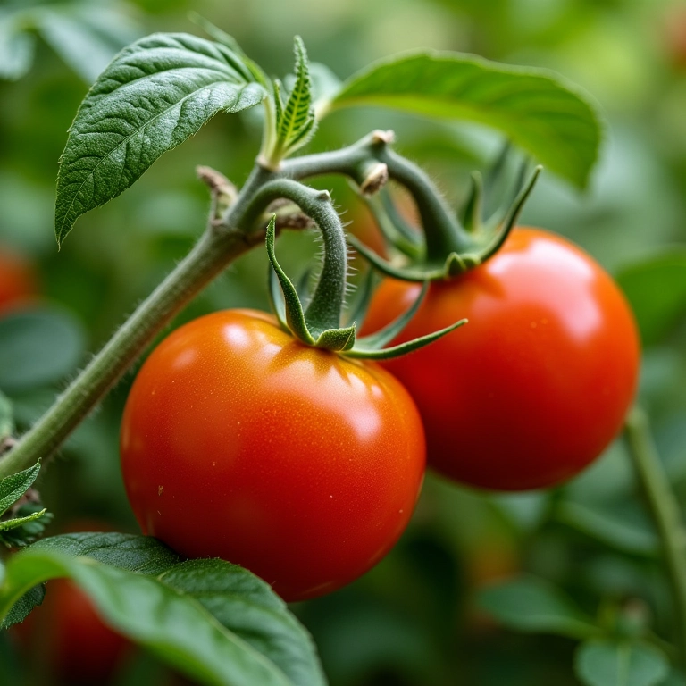 Tomates e manjericão crescendo juntos em uma horta, uma dupla imbatível.
