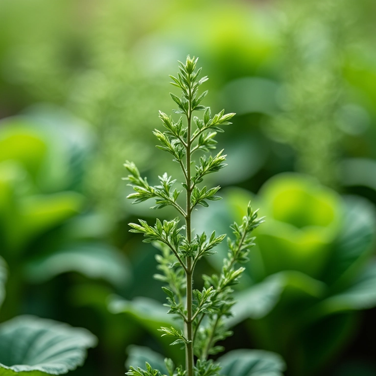 Tomilho protegendo repolhos contra pragas.