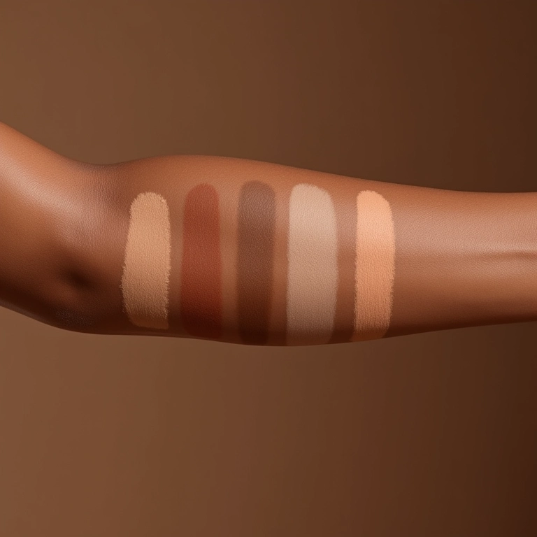 Tons de iluminador corporal em diferentes tons de pele.