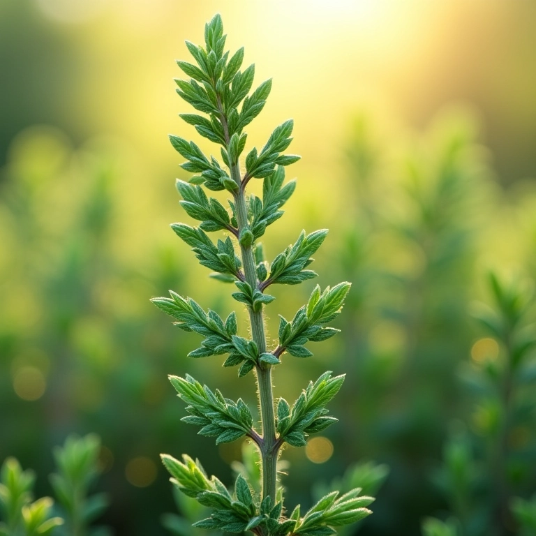 Topiaria de Alecrim (Rosmarinus officinalis) em detalhe.