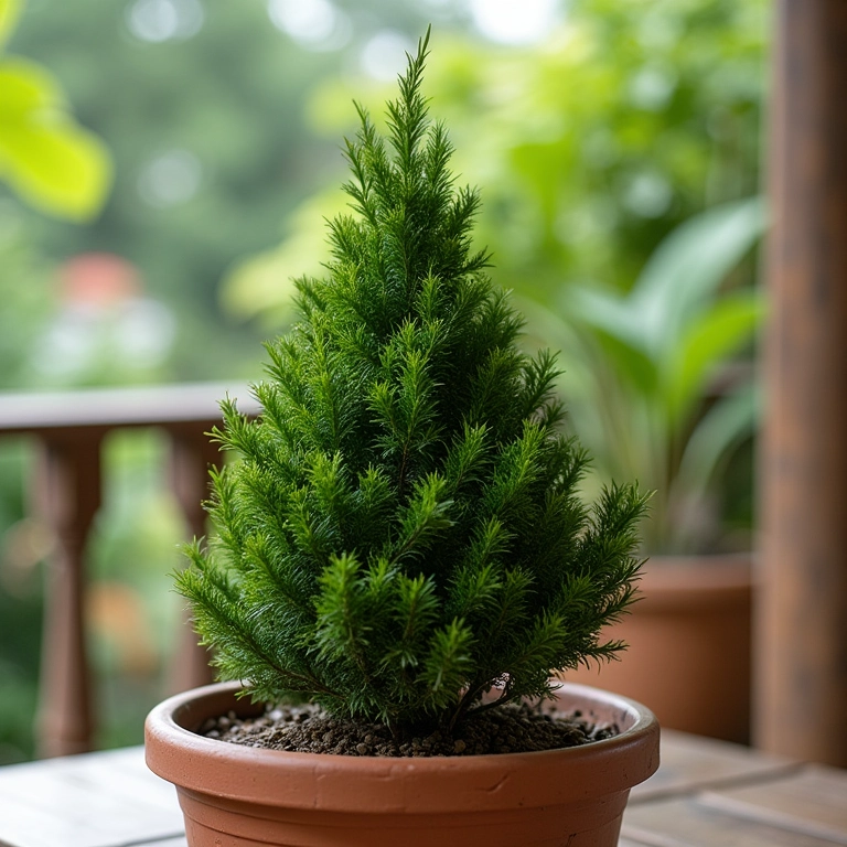 Topiaria de Murta (Myrtus communis) em um vaso.