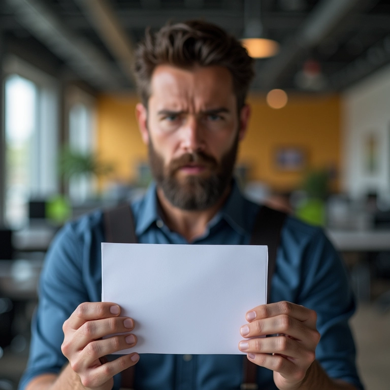 Trabalhador recebendo carta de demissão após participar de greve.