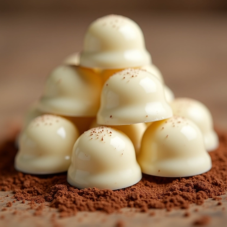 Trufas de café com chocolate branco.