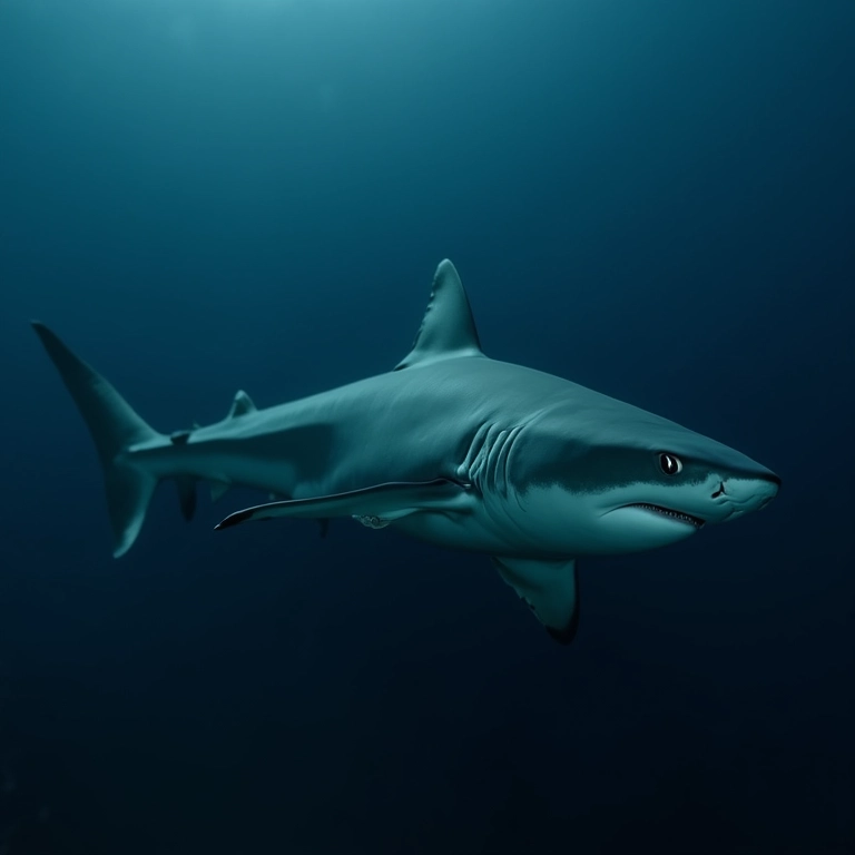 Tubarão usando o olfato para caçar debaixo d'água.