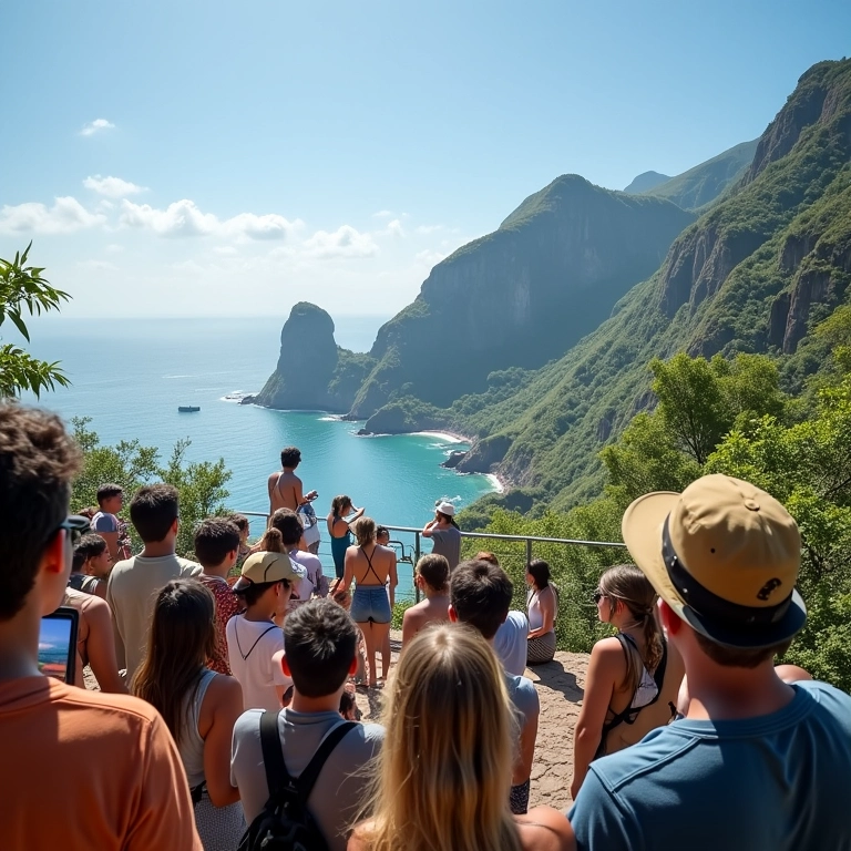 Turistas usando o Google Maps para encontrar pontos turísticos icônicos no Brasil.