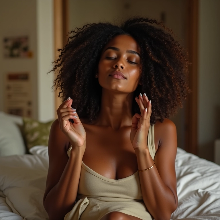 Umectação noturna para nutrir os cachos.