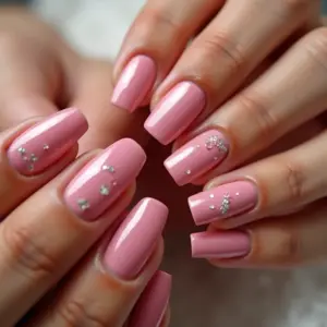 Alongamento de Unhas: Gel ou Fibra- Qual Escolher Unhas alongadas em gel e fibra de vidro lado a lado, mostrando detalhes e brilho.