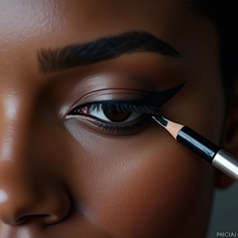 Usando lápis como delineador.