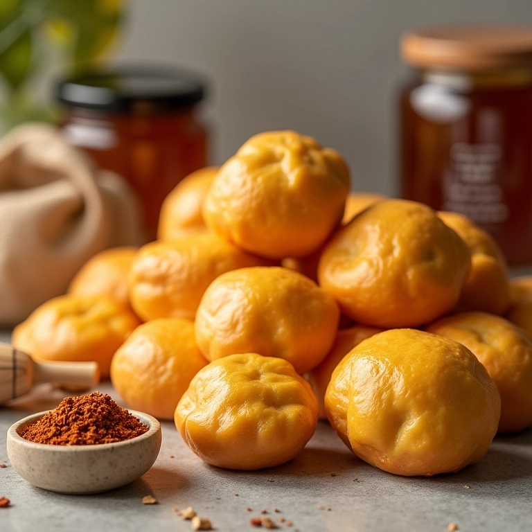 Utensílios e ingredientes para fazer pão de mel: formas, especiarias e mel.