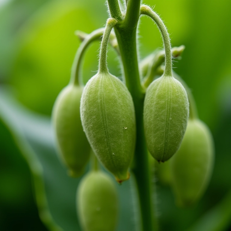 Vagens de sementes estéreis em uma planta.