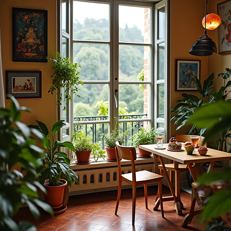 Varanda gourmet com toques pessoais, fotos e plantas.