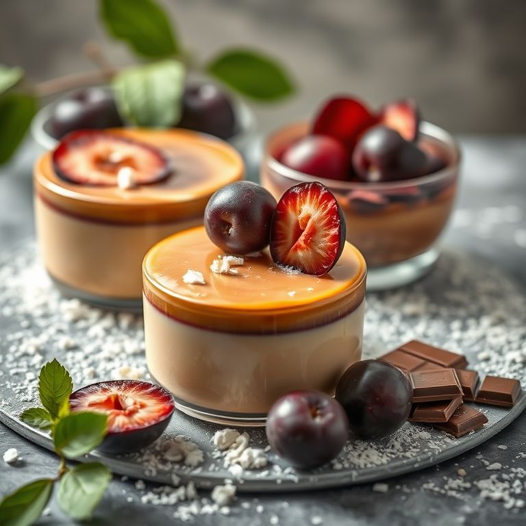 Variações da receita de doce de leite com ameixa, coco e chocolate.