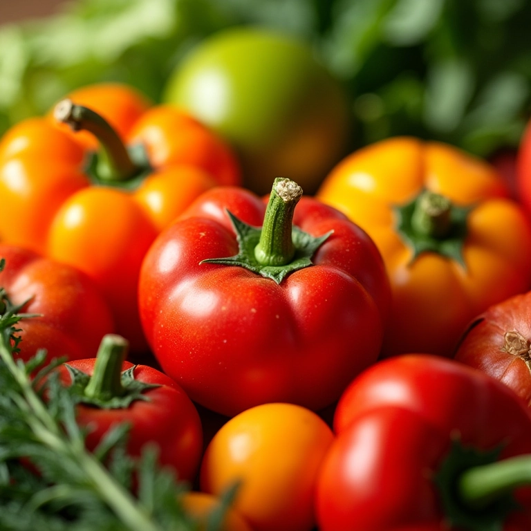 Variedade colorida de hortaliças orgânicas frescas.