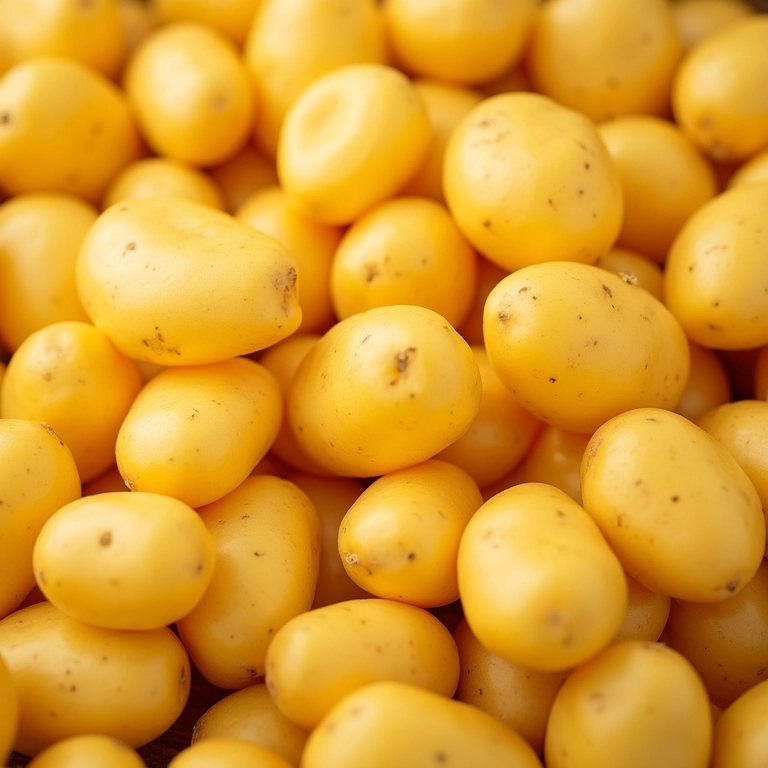 Variedade de batatas para salada: Yukon Gold e Russet.