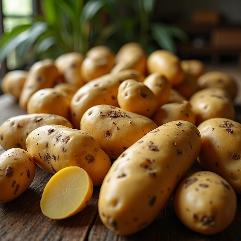 Variedade de batatas para usar no bolinho de bacalhau.