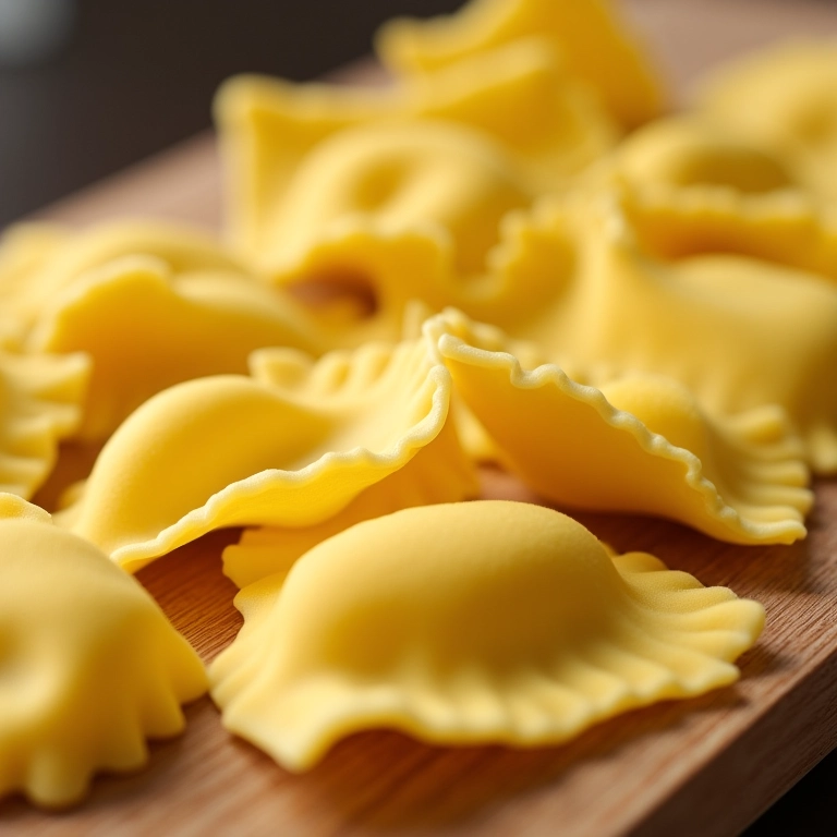 Variedade de massas frescas caseiras: ravioli, tagliatelle e nhoque.