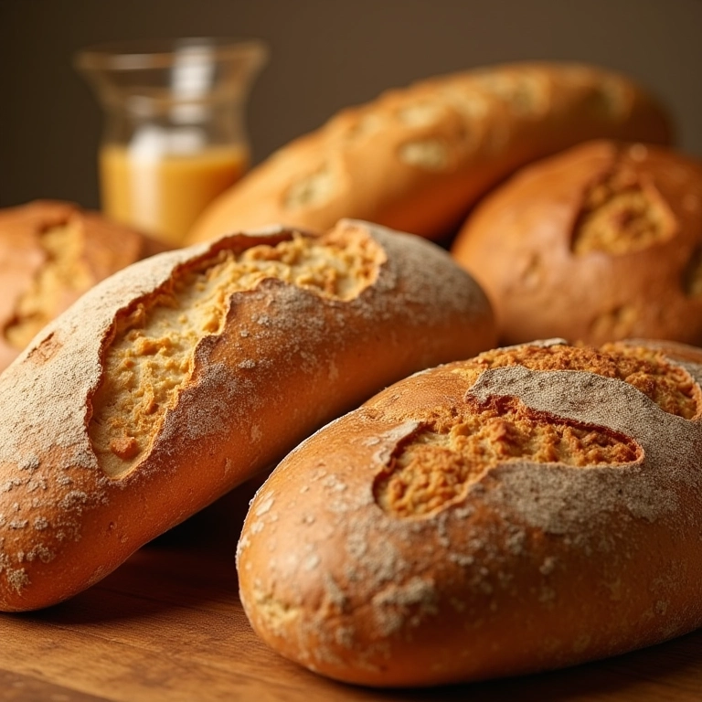 Variedade de pães para usar em receitas de pães recheados.