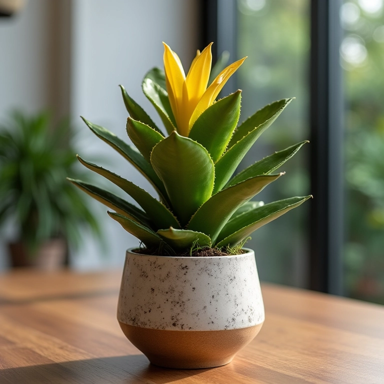 Vaso de cerâmica estiloso com Singônio vibrante.