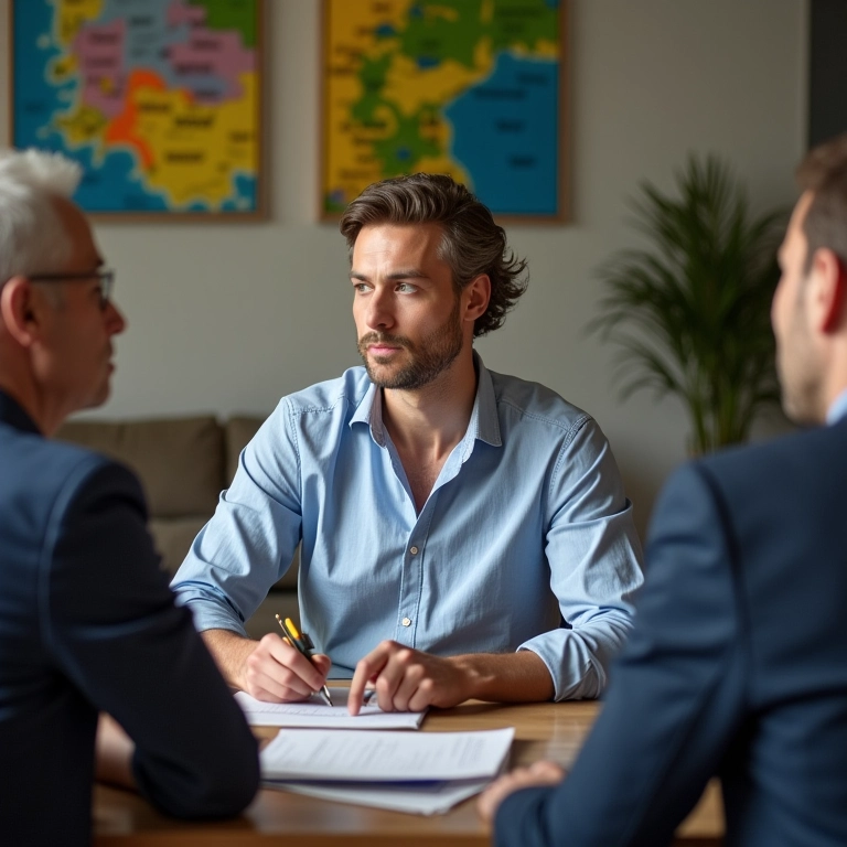 Vendedor ouvindo atentamente o cliente.