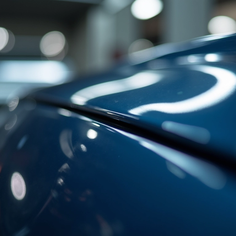 Verificando o estado de conservação da pintura de um carro.