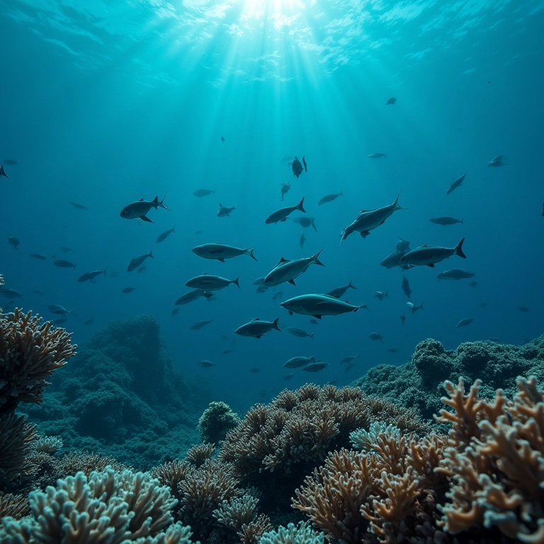 Vida marinha afetada por mudanças na salinidade.