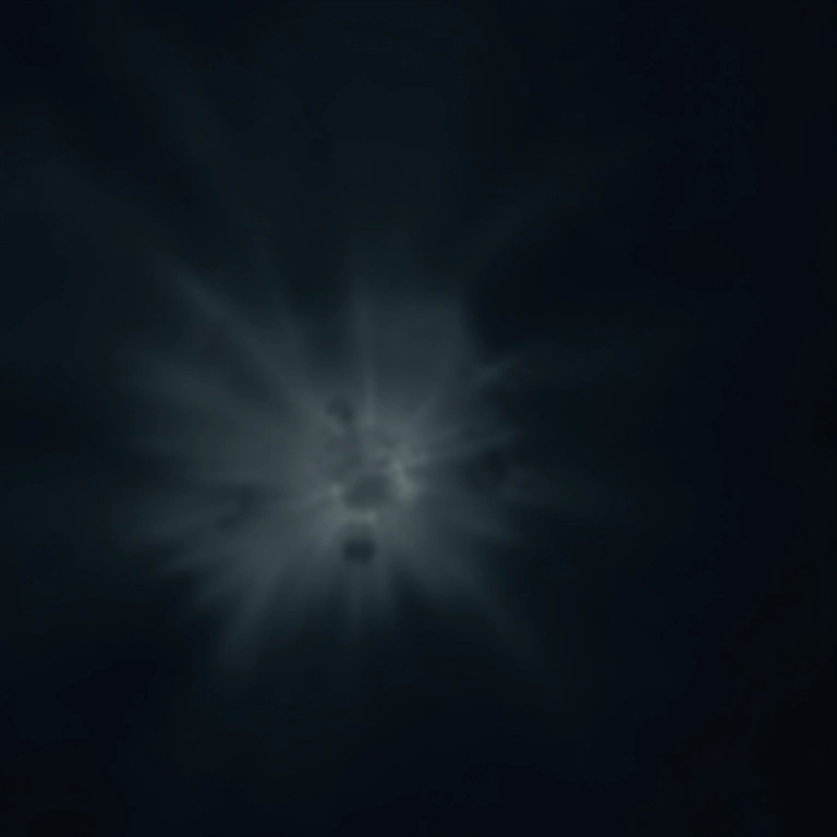 Visão embaçada que gradualmente desaparece na escuridão, representando perda de visão.