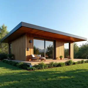 Tiny House: Quanto Custa e Como é Viver em Uma? Vista externa de uma tiny house aconchegante com design brasileiro.