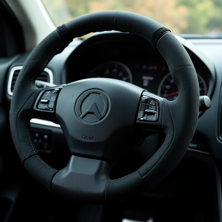 Volante com capa protetora.