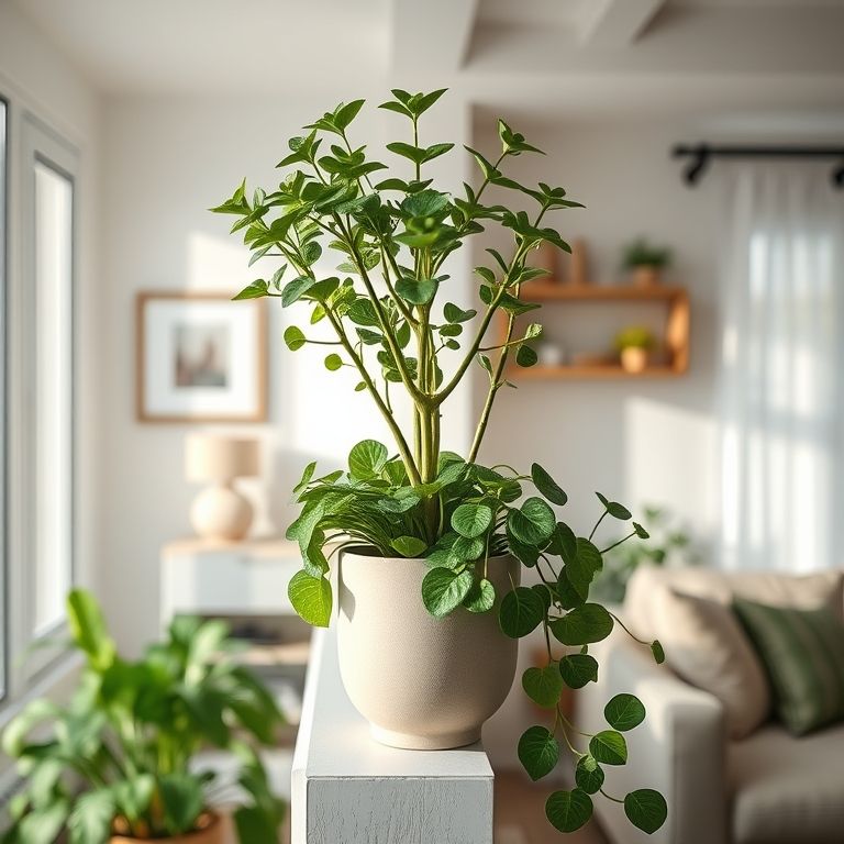 Zamioculca em prateleira fora do alcance de animais de estimação.