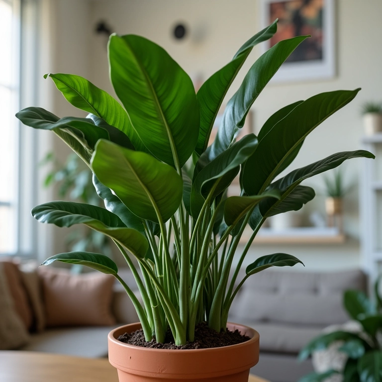 Zamioculca em um apartamento brasileiro moderno.