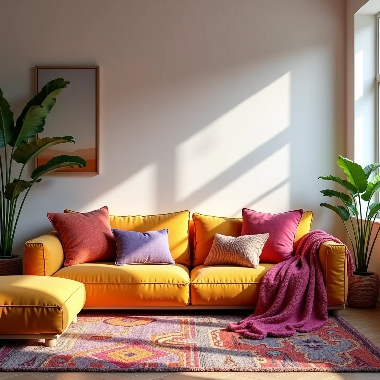 Acessórios para sala boho colorida