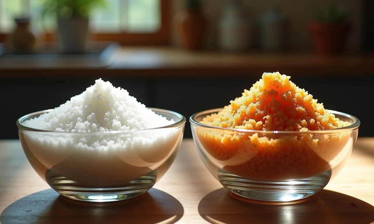 Açúcar refinado versus açúcar mascavo para doce de banana.