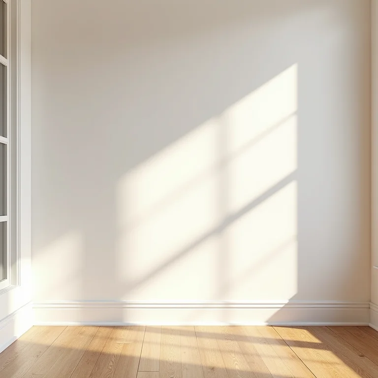 Amplitude e elegância com rodapé invertido destacando o piso