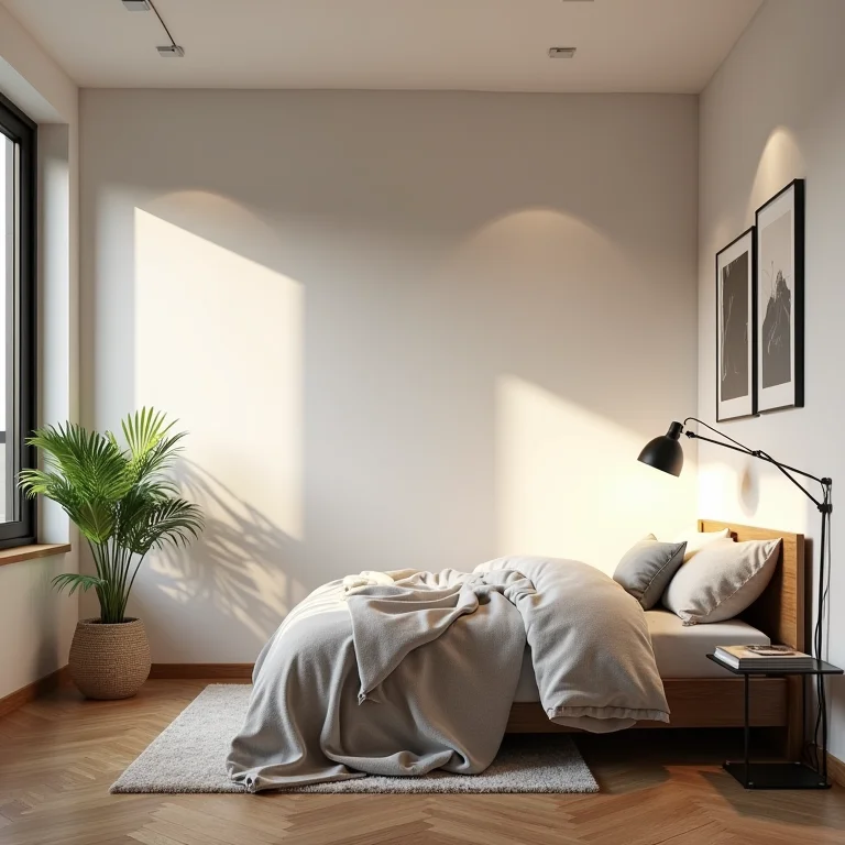 Apartamento studio sem móveis multifuncionais, com espaço desperdiçado.