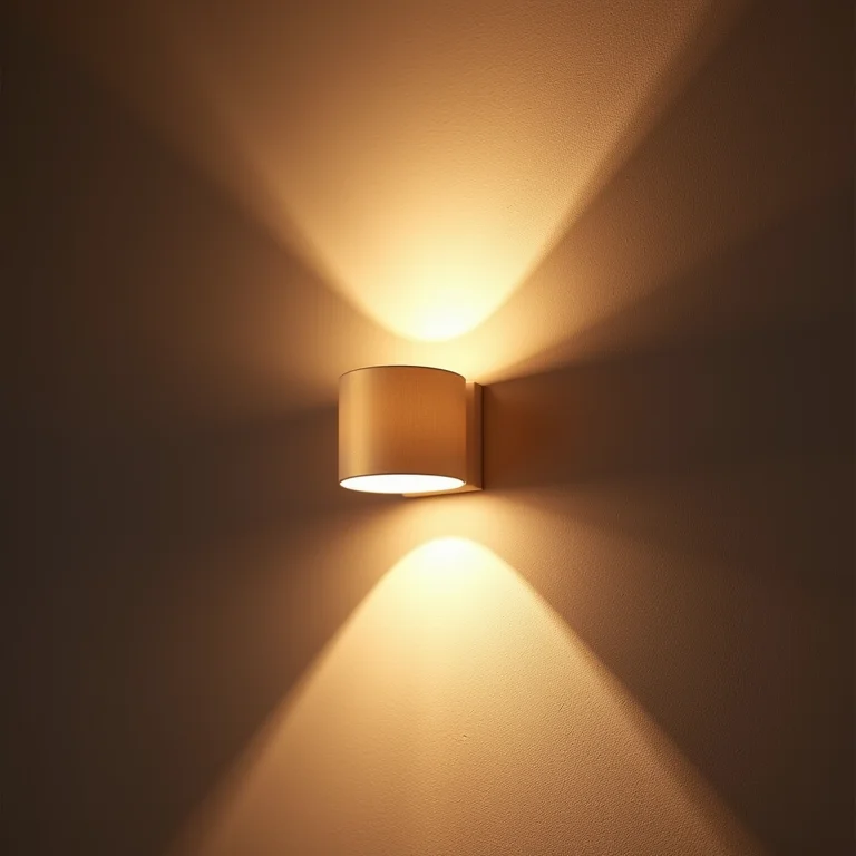 Arandela moderna projetando luz na parede