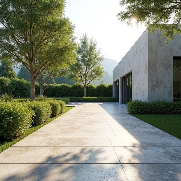 Área externa com piso de granilite resistente e bonito