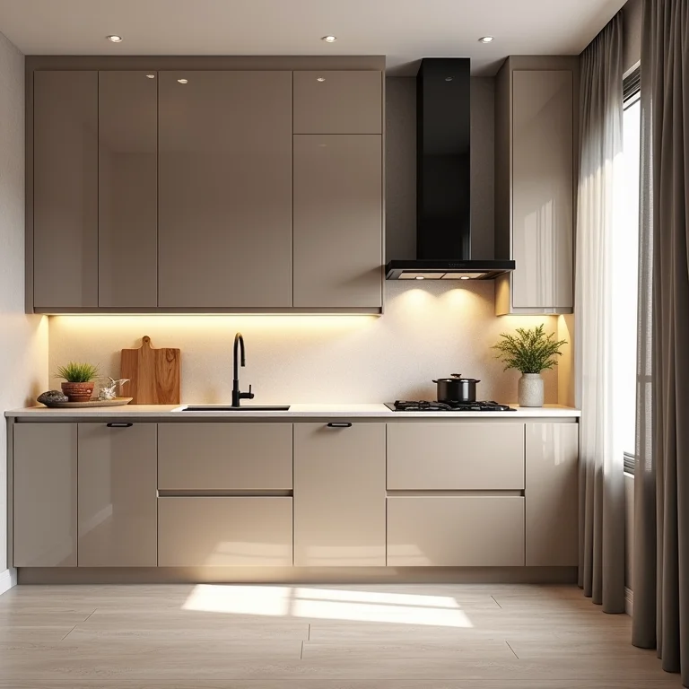 Armários planejados em cozinha pequena