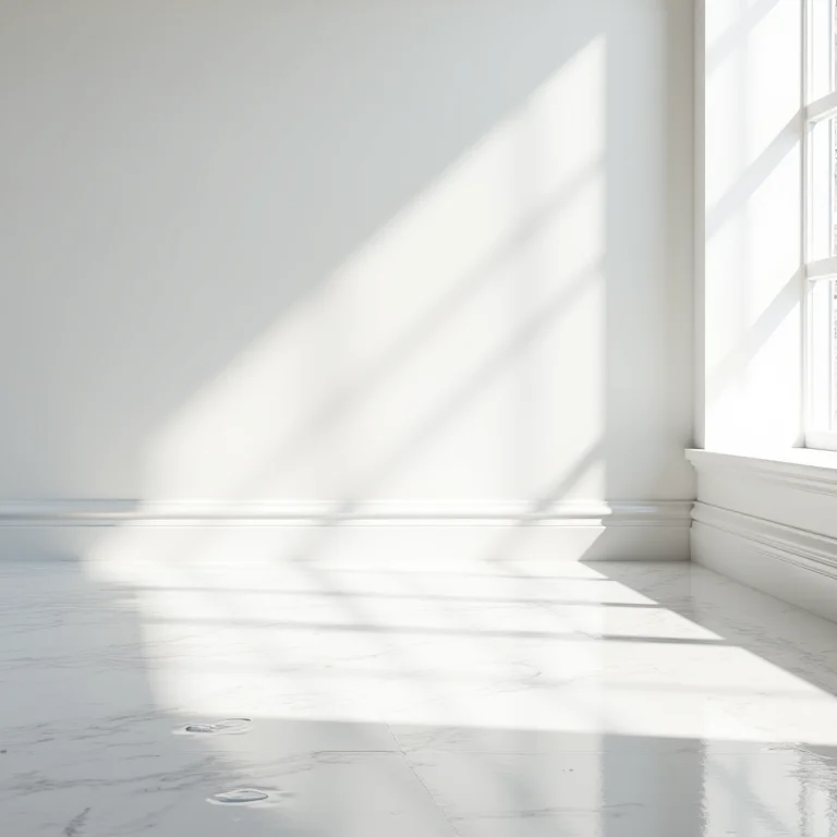 Banheiro moderno com rodapé de poliestireno resistente à água