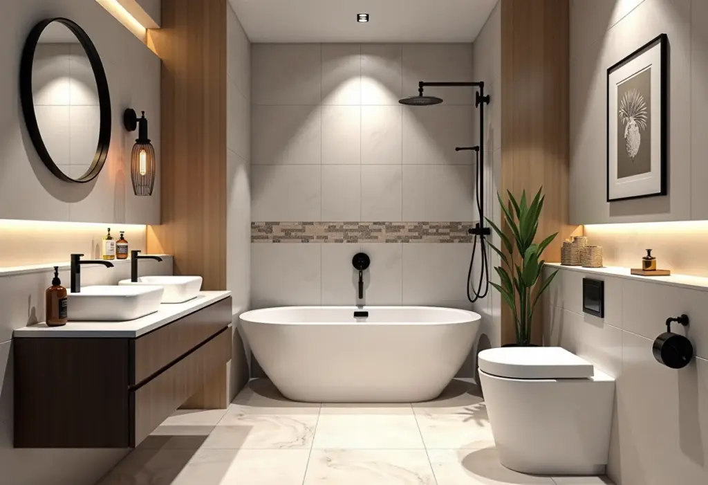 Banheiro pequeno com pastilha: o truque para um espaço que parece maior Banheiro pequeno com pastilhas decorativas